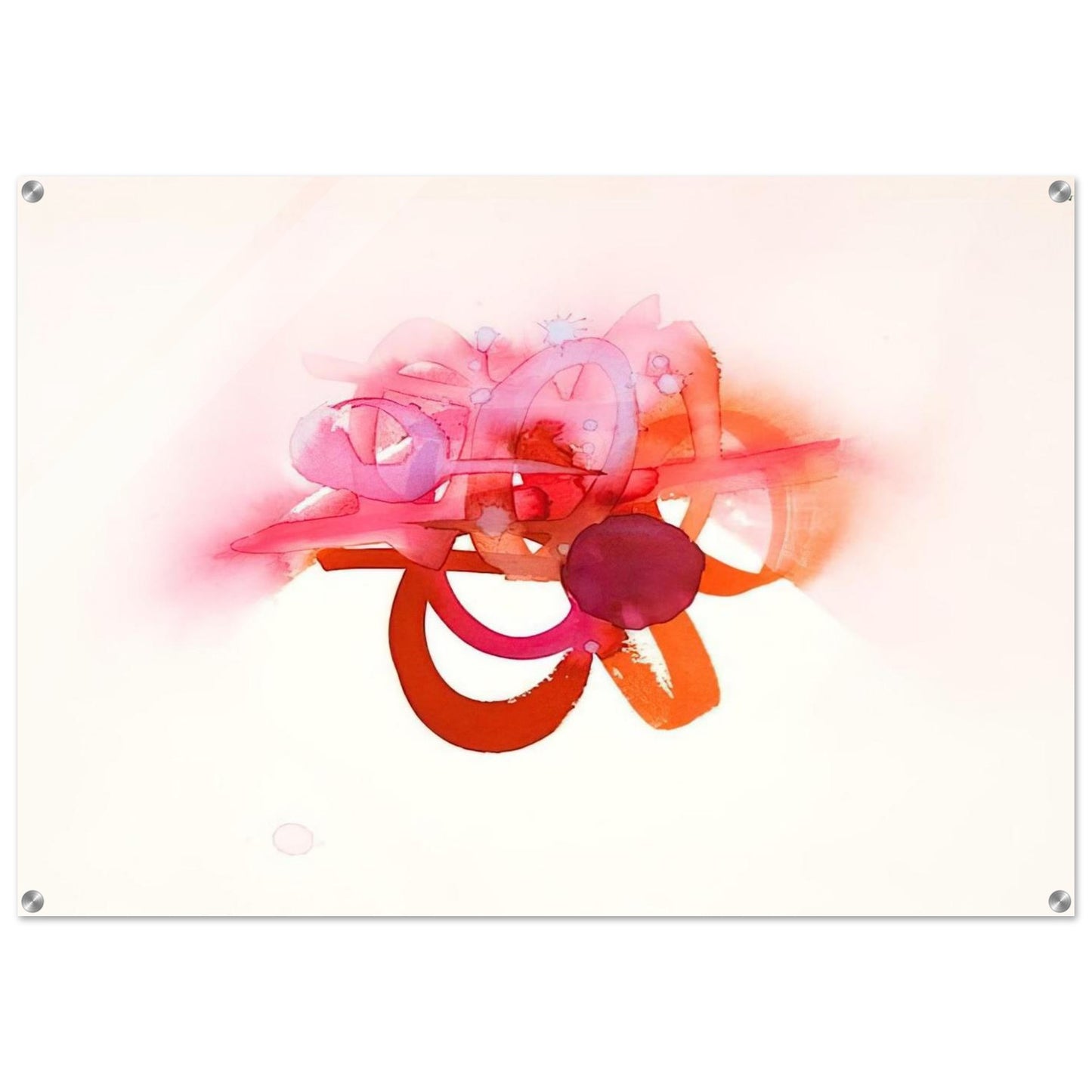 UNTITLED RED ORANGE AND PINK - Luis Feito Acrylic Print - 70x100 cm / 28x40″ inches
