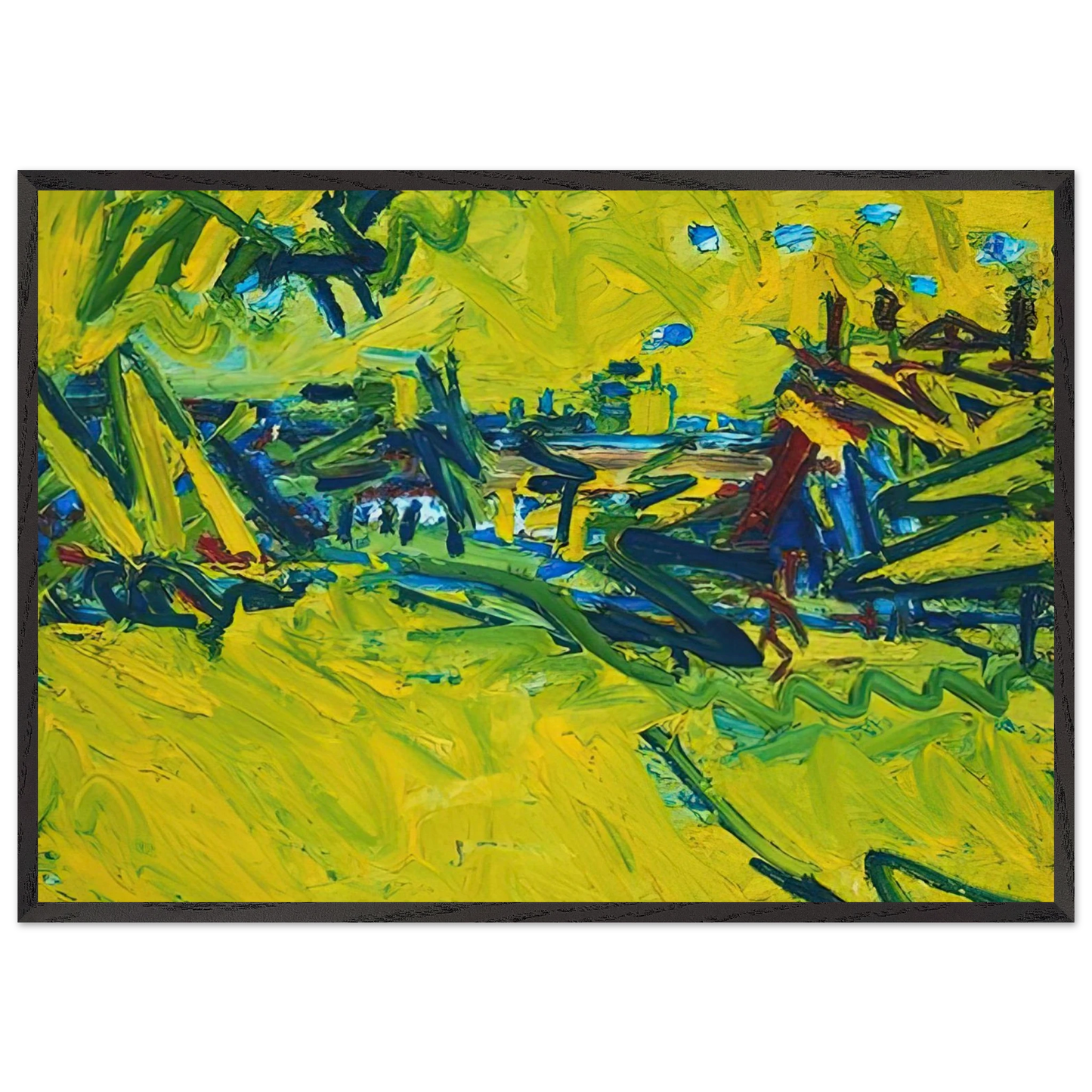 THE ORIGIN OF THE GREAT BEAR 1968 - Frank Auerbach 70x100 cm / 28x40 inches Framed Art Print – Black Wooden Frame