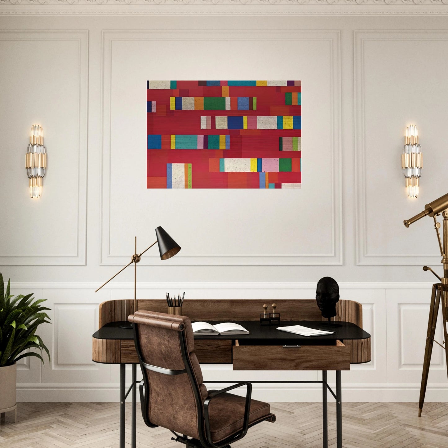Rosso Perugino - 1979 - Piero Dorazio Brushed Aluminum Print - 70x100 cm / 28x40 inches | Piero Dorazio Aluminum Print | Piero Dorazio Prints