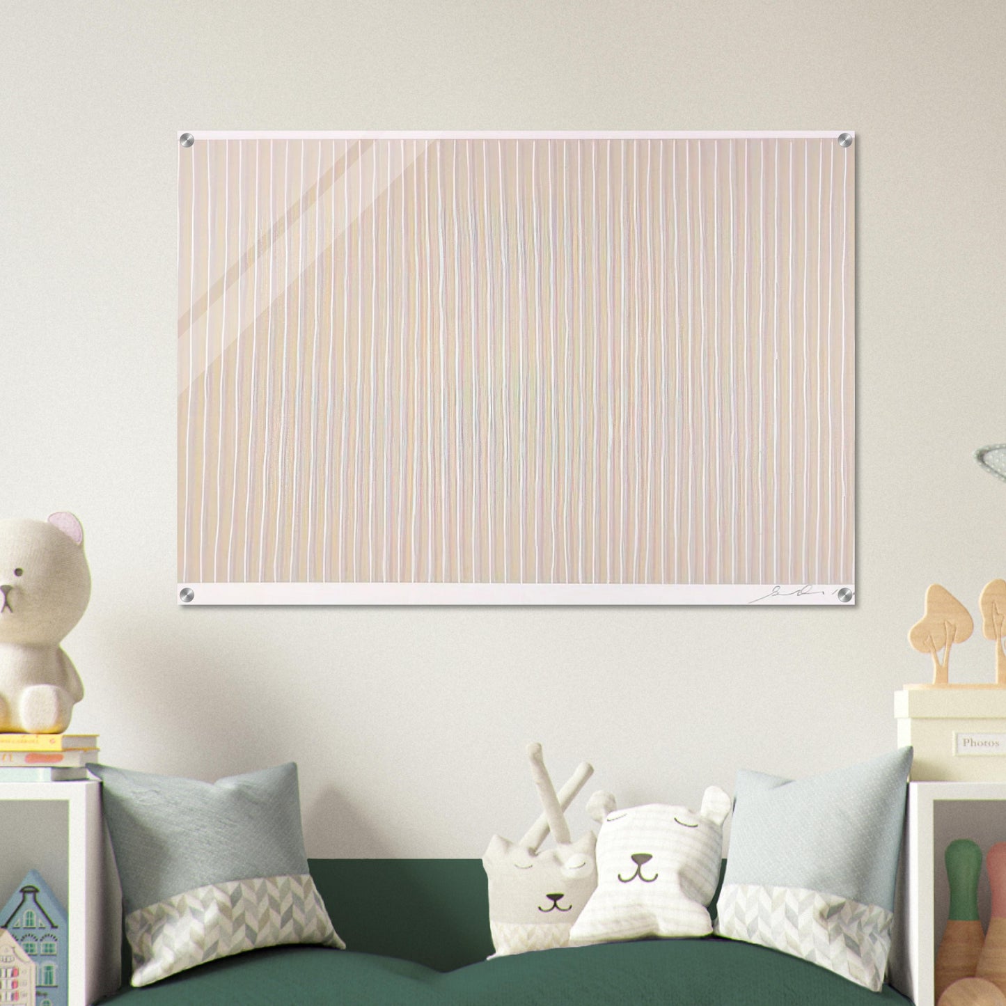 Untitled Pink, Yellow and White - 1980 - Gene Davis Acrylic Print - 70x100 cm / 28x40″ inches