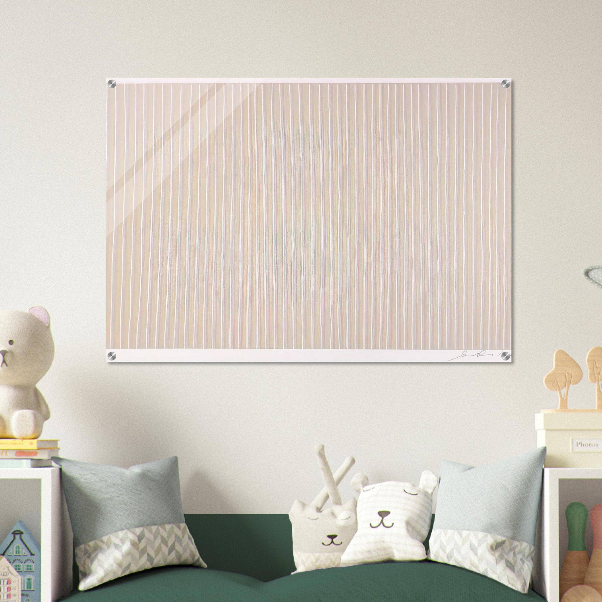 Untitled Pink, Yellow and White - 1980 - Gene Davis Acrylic Print - 70x100 cm / 28x40″ inches