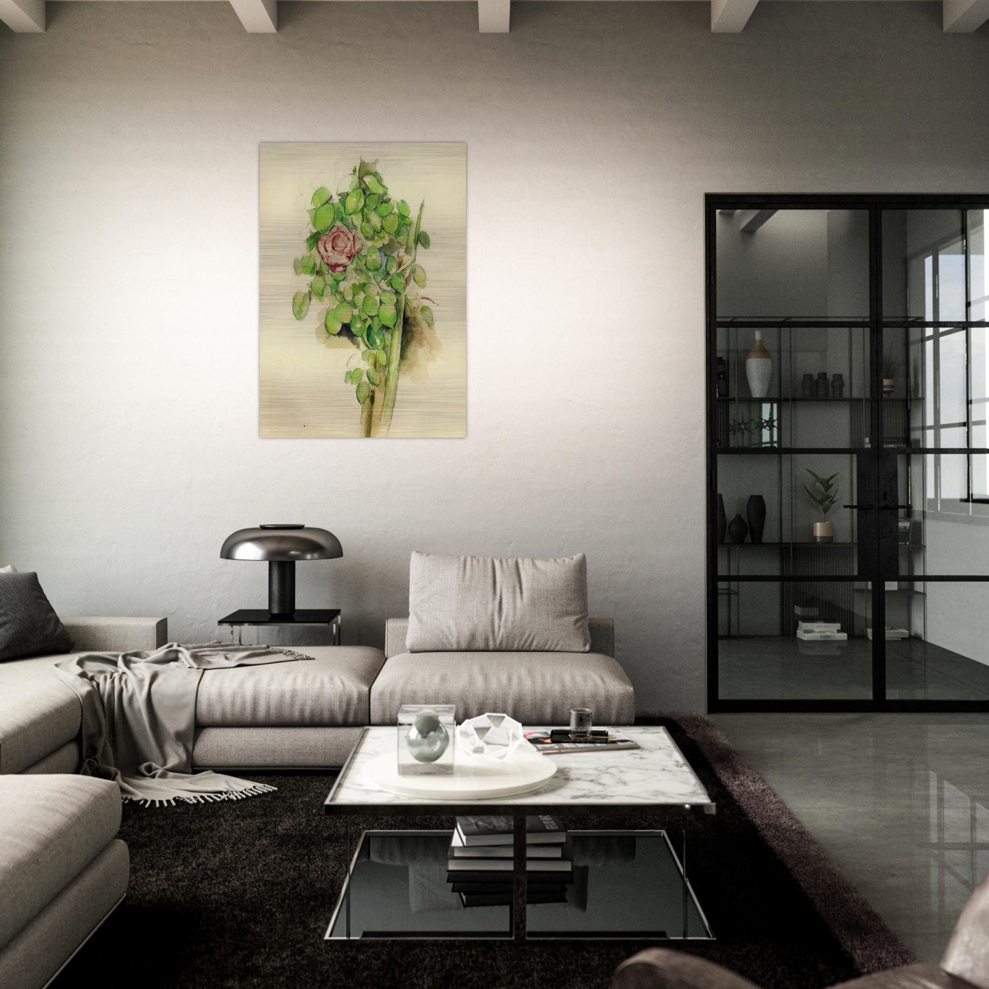 Rose Bush - Paul Cézanne Brushed Aluminum Print - 70x100 cm / 28x40 inches | Paul Cézanne Aluminum Print | Paul Cézanne Prints