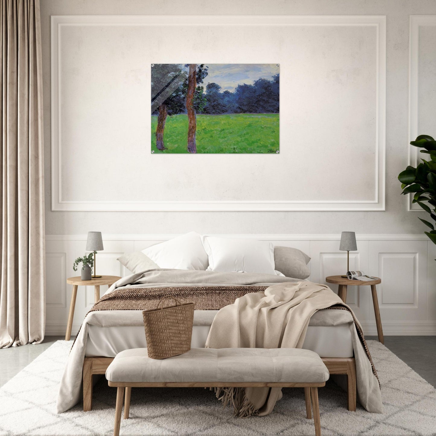 Two Trees in a Meadow - claude monet Acrylic Print - 70x100 cm / 28x40″ inches