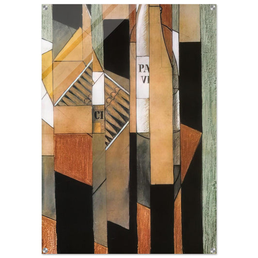 STILL LIFE WITH BOTTLE AND CIGARS 1912 - Juan Gris Acrylic Print - 70x100 cm / 28x40″ inches