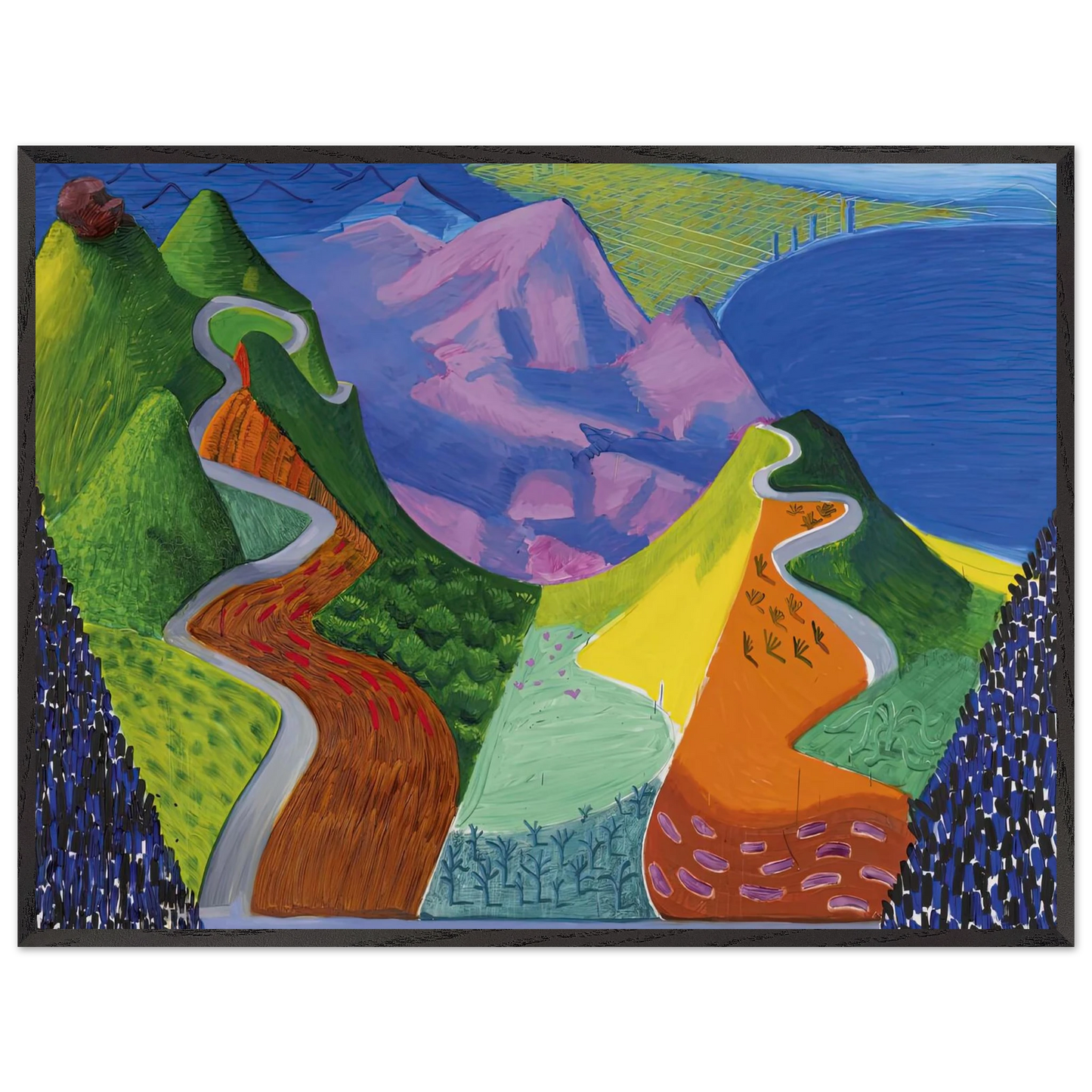 David Hockney - David Hockney Wall art - A3 (29.7 x 42  cm) - Premium Wooden Framed Poster With Fine Art Paper-canvas - White frame