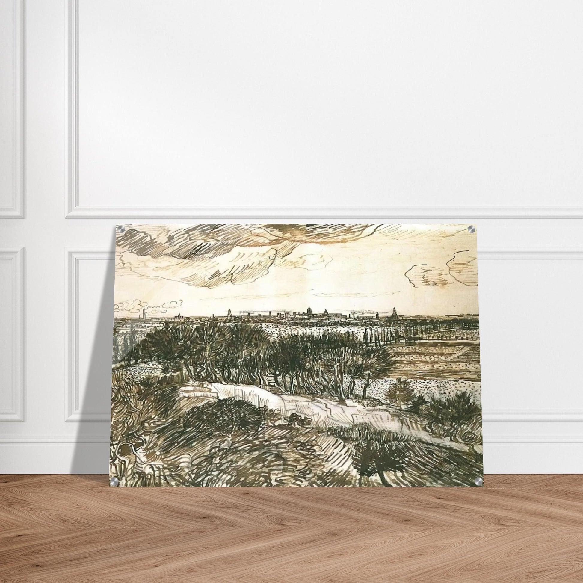 View of Arles from a Hill - Vincent van Gogh Acrylic Print - 70x100 cm / 28x40″ inches | Vincent van Gogh Wall Art | Vincent van Gogh Prints
