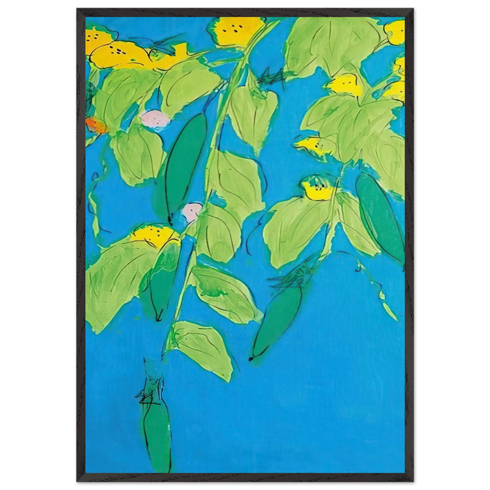 Summer Days - 2008 - Walasse Ting 70x100 cm / 28x40 inches Framed Art Print – Black Wooden Frame