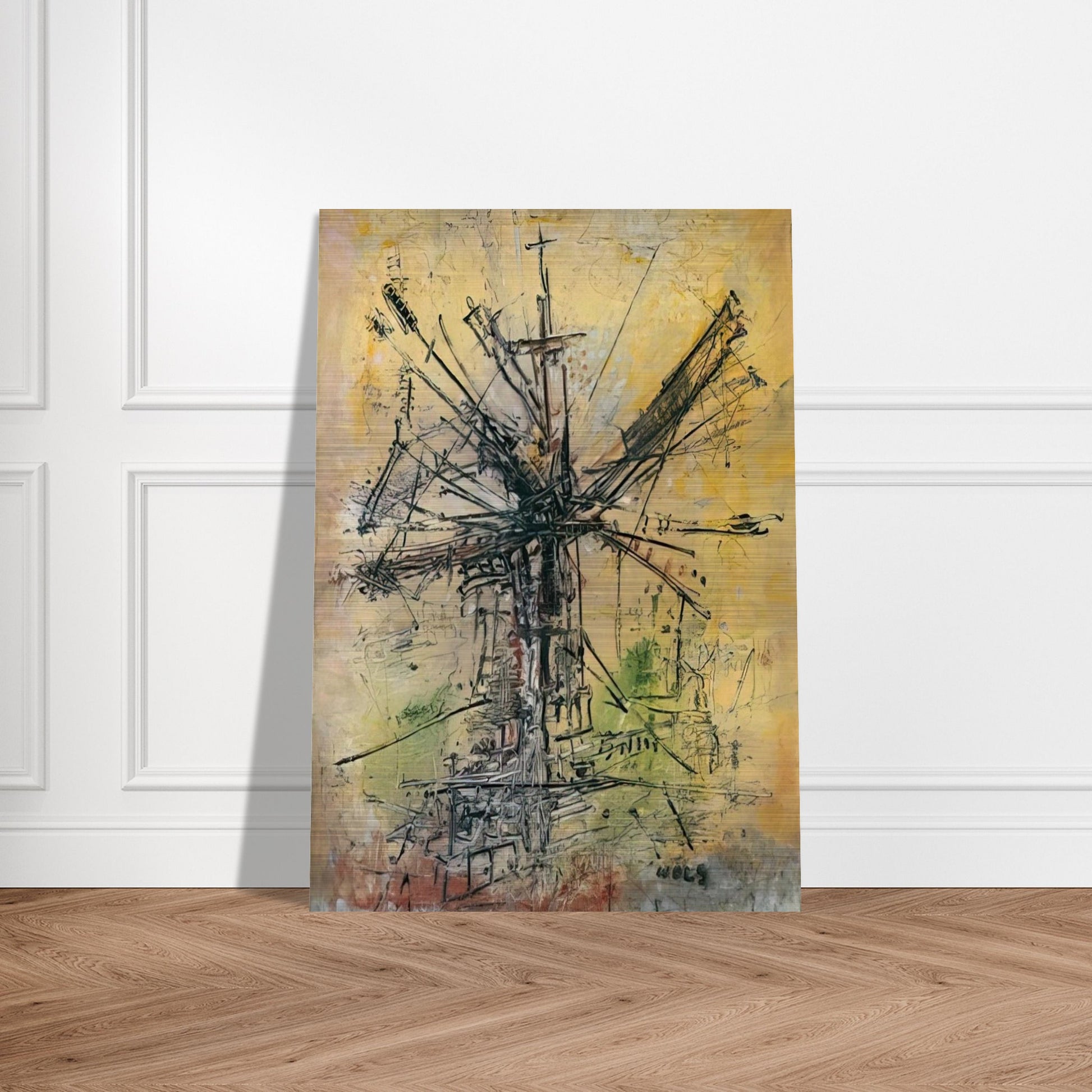 The Windmill - 1951 - Wols Brushed Aluminum Print - 70x100 cm / 28x40 inches | Wols Aluminum Print | Wols Prints