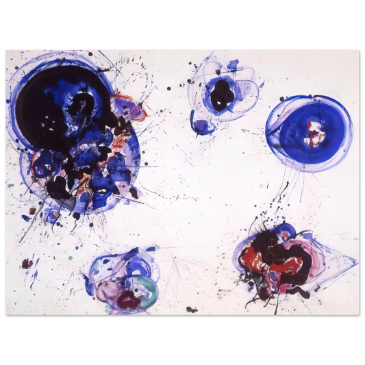 Sam Francis - Blue and Red Balls  75x100 cm / 30x40inches Fine Art Poster