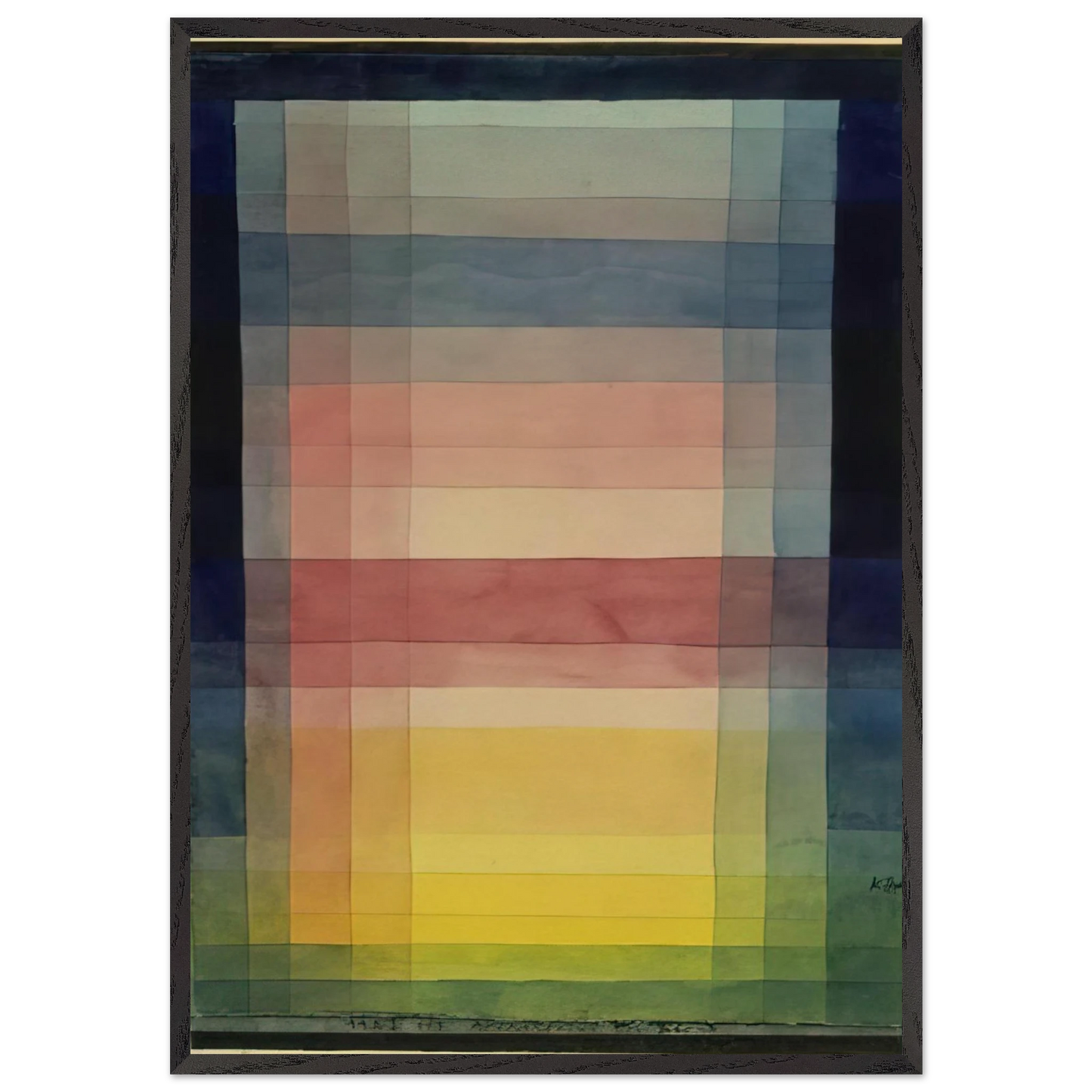 ARCHITECTURE OF THE PLAIN 1923 - Paul Klee 70x100 cm / 28x40 inches Framed Art Print – Black Wooden Frame