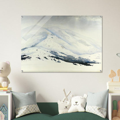 Snowy Mountain - Eyvind Earle Acrylic Print - 70x100 cm / 28x40″ inches