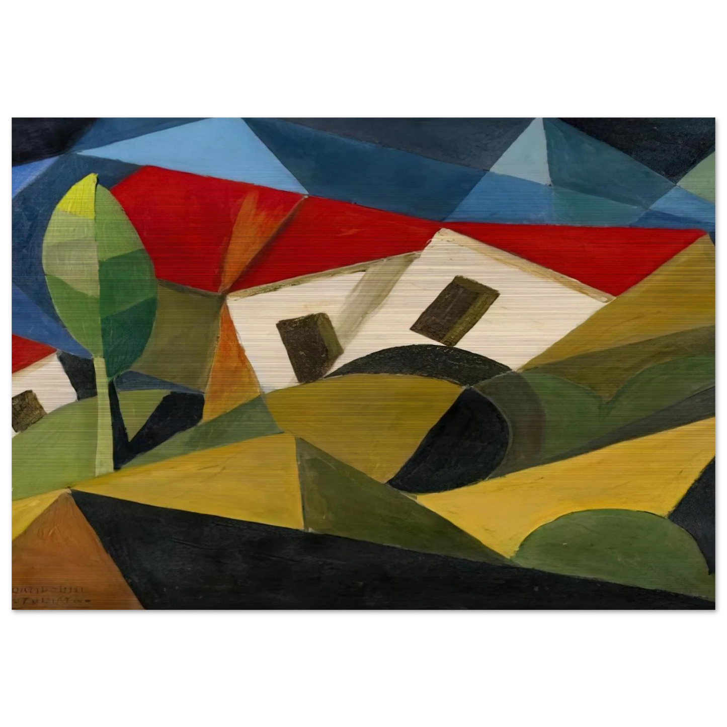 LANDSCAPE 1918 - Enrico Prampolini Brushed Aluminum Print - 70x100 cm / 28x40 inches | Enrico Prampolini Aluminum Print | Enrico Prampolini Prints
