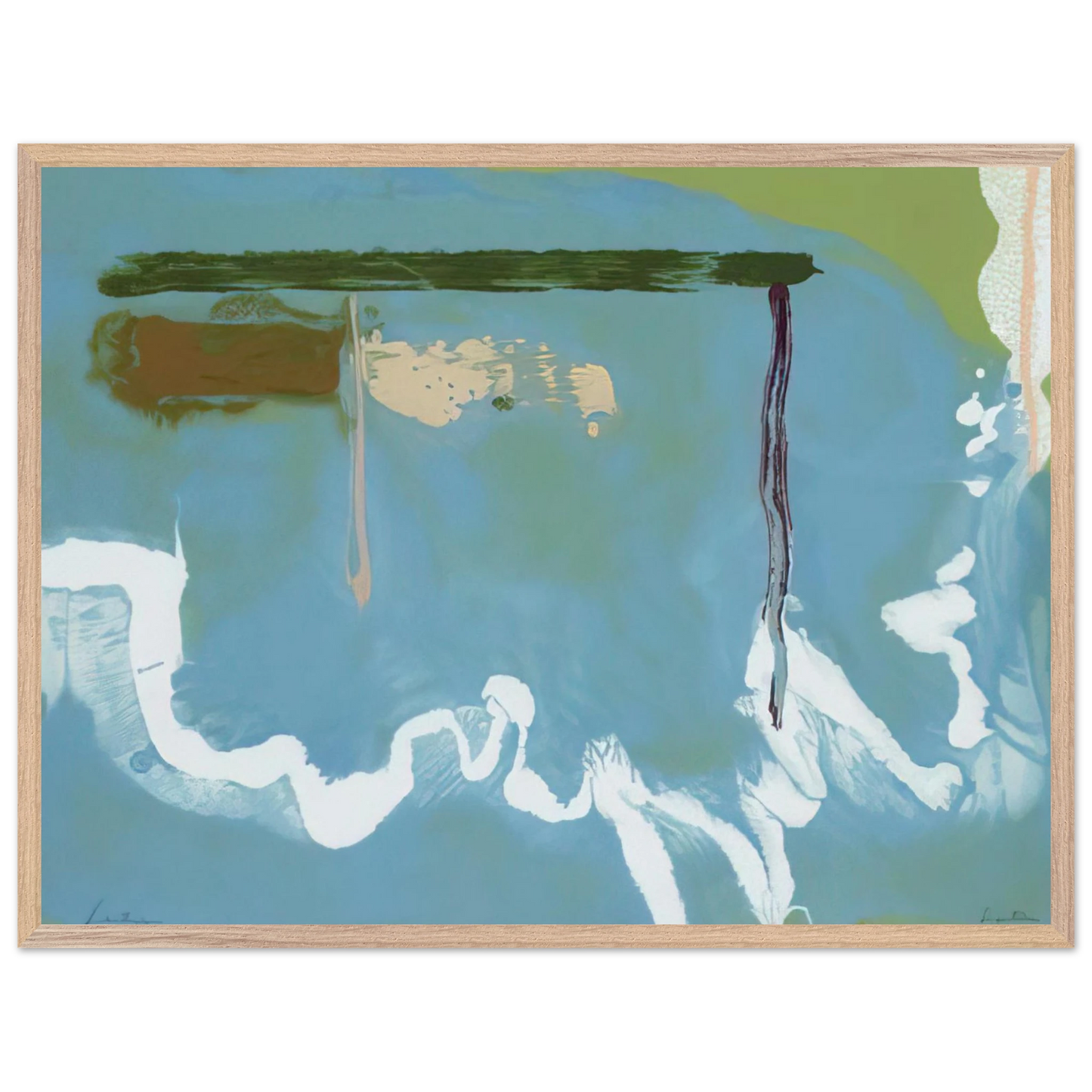 Helen Frankenthaler - Skywriting - 1997 Wall art - A1 (59.4 x 84.1  cm) - Premium Wooden Framed Poster With Fine Art Paper-canvas - Black frame