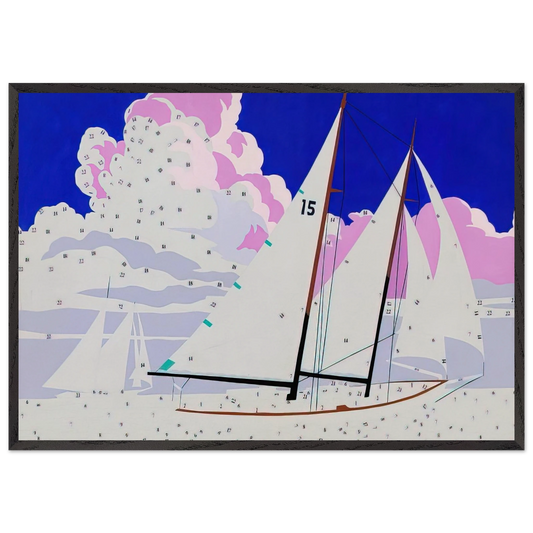 Do It Yourself  Sailboats  - Andy Warhol 70x100 cm / 28x40 inches Framed Art Print – Black Wooden Frame
