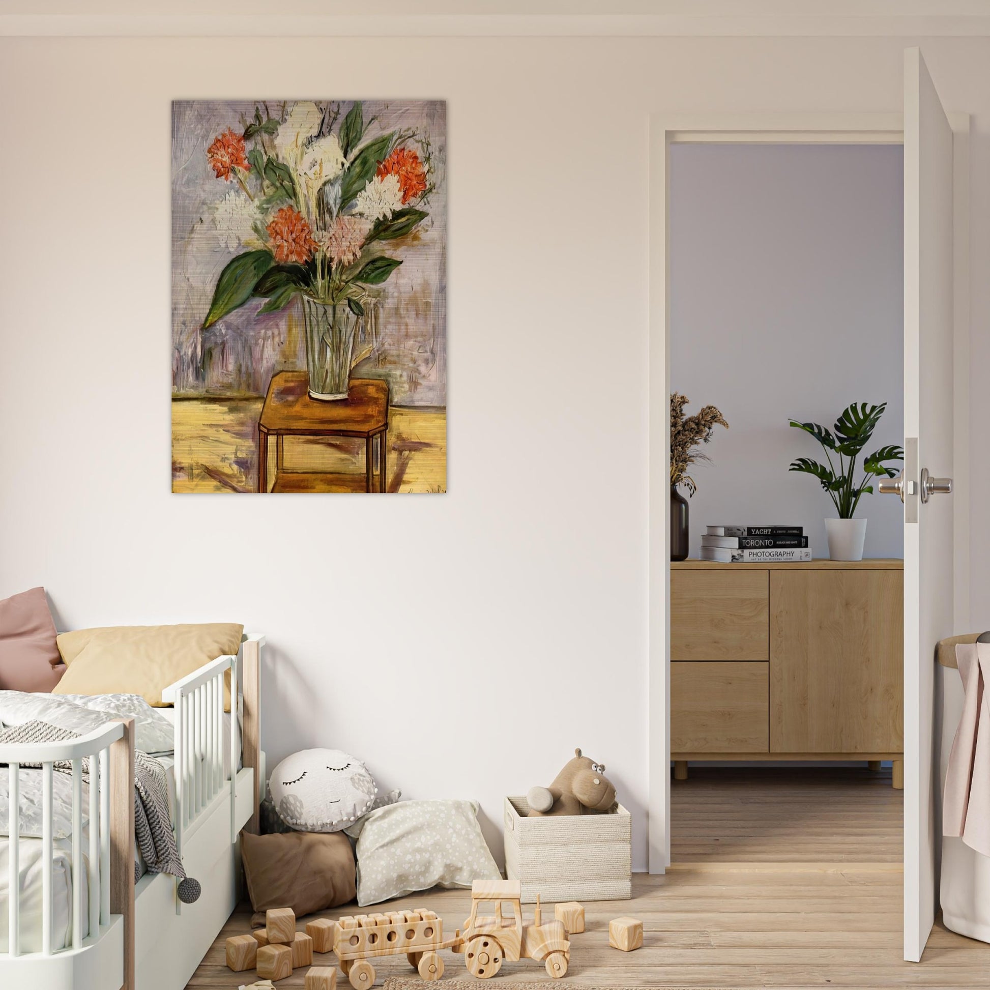 FLOWERS - Maurice Utrillo Brushed Aluminum Print - 70x100 cm / 28x40 inches | Maurice Utrillo Aluminum Print | Maurice Utrillo Prints