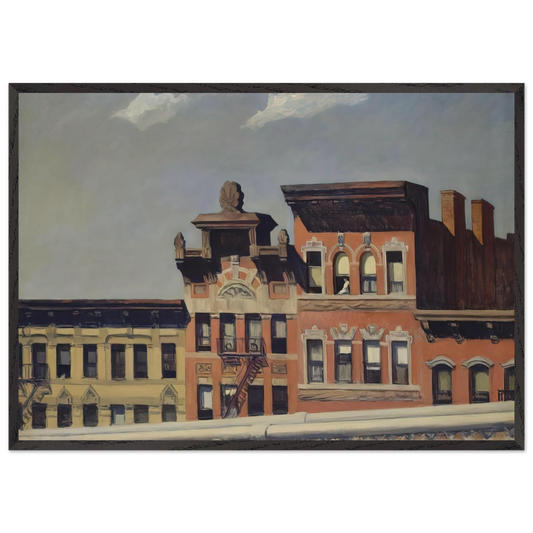 From Williamsburg Bridge - Edward Hopper 70x100 cm / 28x40 inches Framed Art Print – Black Wooden Frame