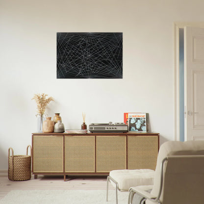 Lines From Corners, Sides  the Centre, to Points on a Grid - Sol LeWitt Brushed Aluminum Print - 70x100 cm / 28x40 inches | Sol LeWitt Aluminum Print | Sol LeWitt Prints