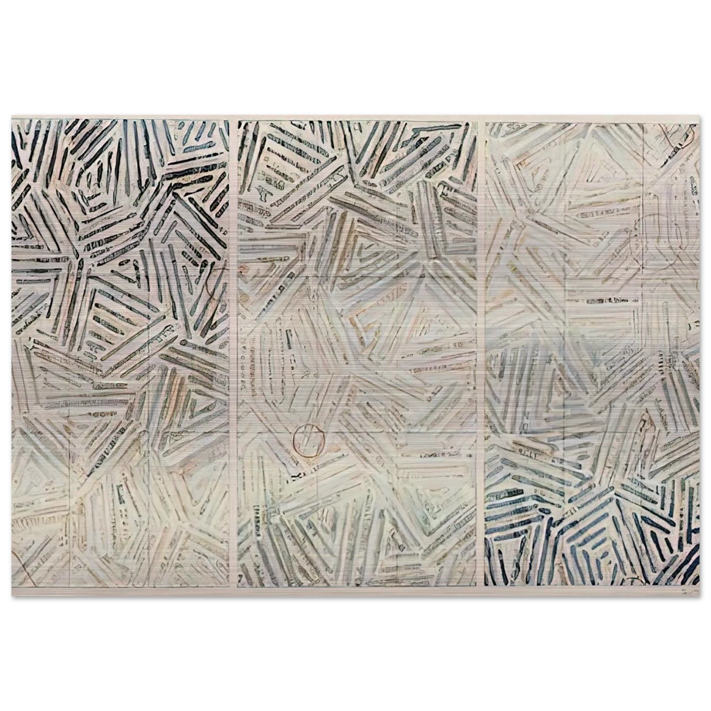 BETWEEN THE CLOCK AND THE BED 1989 - Jasper Johns Brushed Aluminum Print - 70x100 cm / 28x40 inches | Jasper Johns Aluminum Print | Jasper Johns Prints