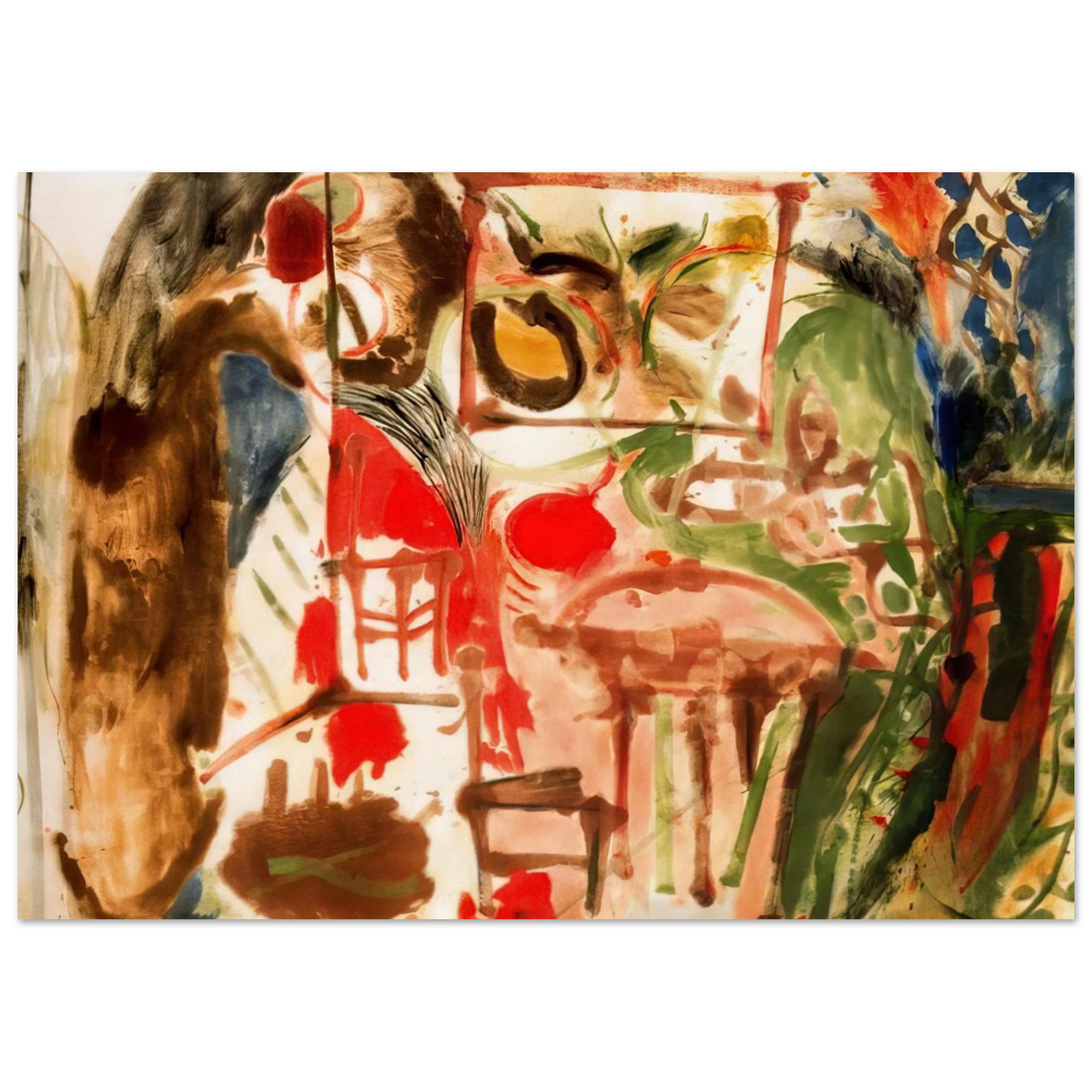 Helen Frankenthaler - Interior - 1957 Wall art - 40x50 cm / 16x20 inches - Fine Art Poster-canvas - -