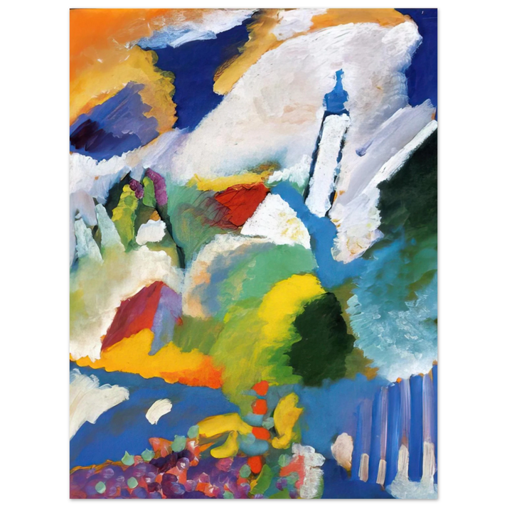 Wassily Kandinsky - MURNAU WITH A CHURCH 1910  75x100 cm / 30x40inches Fine Art Poster