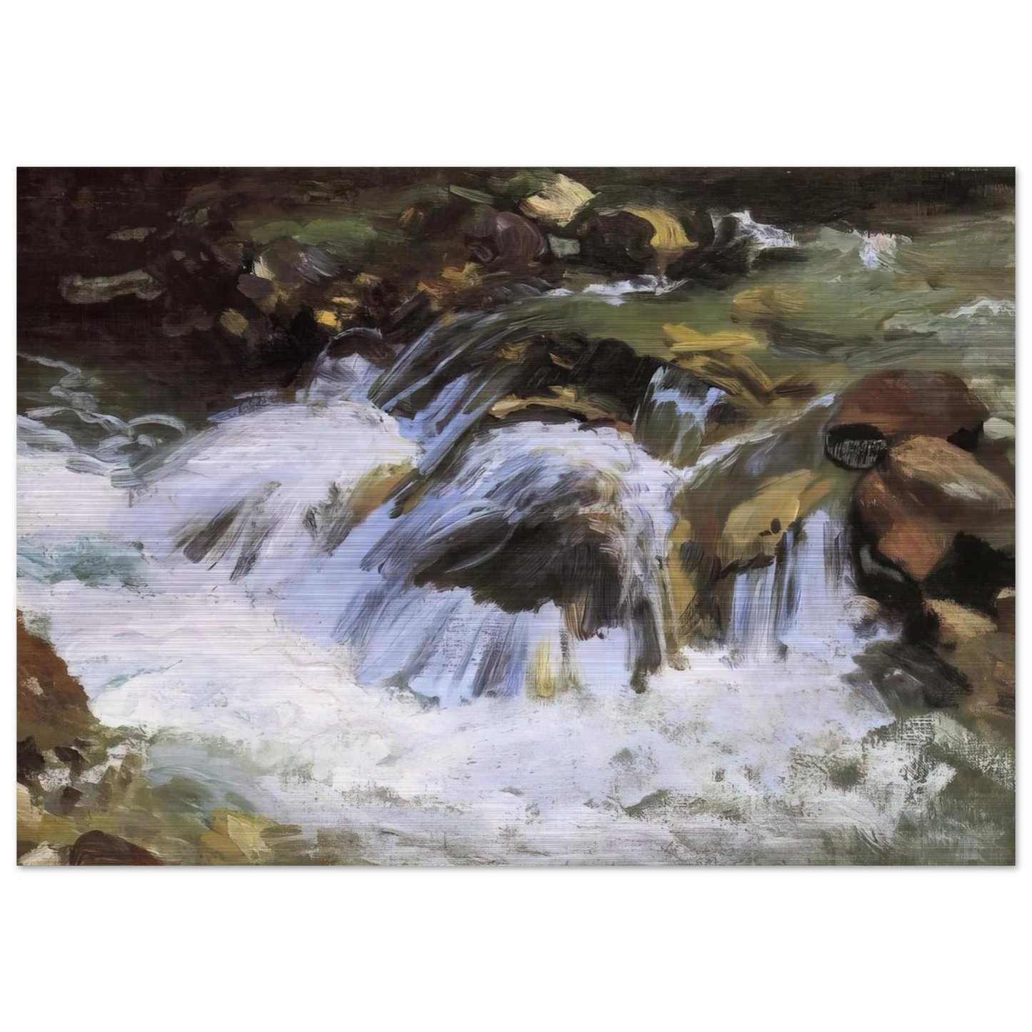 A Mountain Stream, Tyrol - John Singer Sargent Brushed Aluminum Print - 70x100 cm / 28x40 inches | John Singer Sargent Aluminum Print | John Singer Sargent Prints