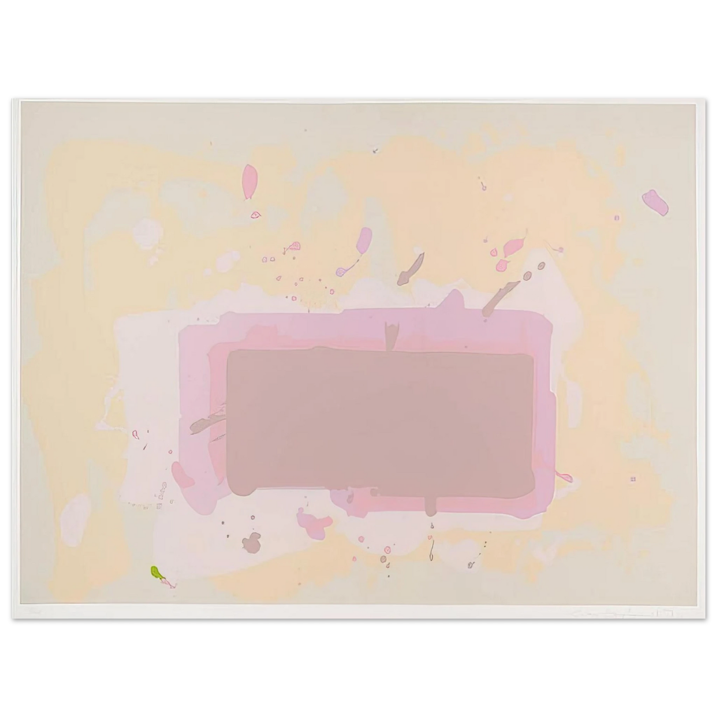 John Hoyland - Pale Yellow, Pink and Brown - 1971  75x100 cm / 30x40inches Fine Art Poster