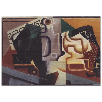 GLASS AND CARAFE 1917 - Juan Gris Brushed Aluminum Print - 70x100 cm / 28x40 inches | Juan Gris Aluminum Print | Juan Gris Prints