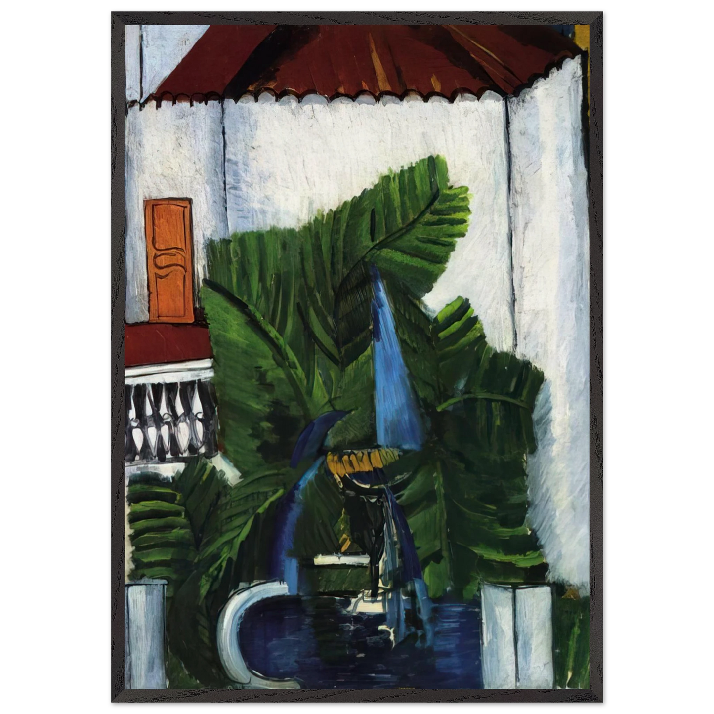 FOUNTAIN IN AVIGNON 1913 - Raoul Dufy 70x100 cm / 28x40 inches Framed Art Print – Black Wooden Frame