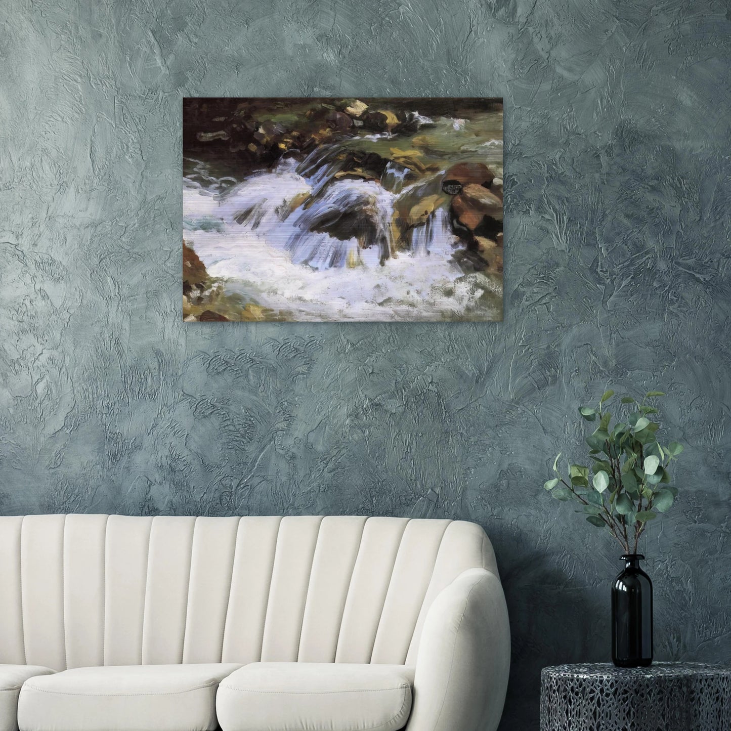 A Mountain Stream, Tyrol - John Singer Sargent Brushed Aluminum Print - 70x100 cm / 28x40 inches | John Singer Sargent Aluminum Print | John Singer Sargent Prints