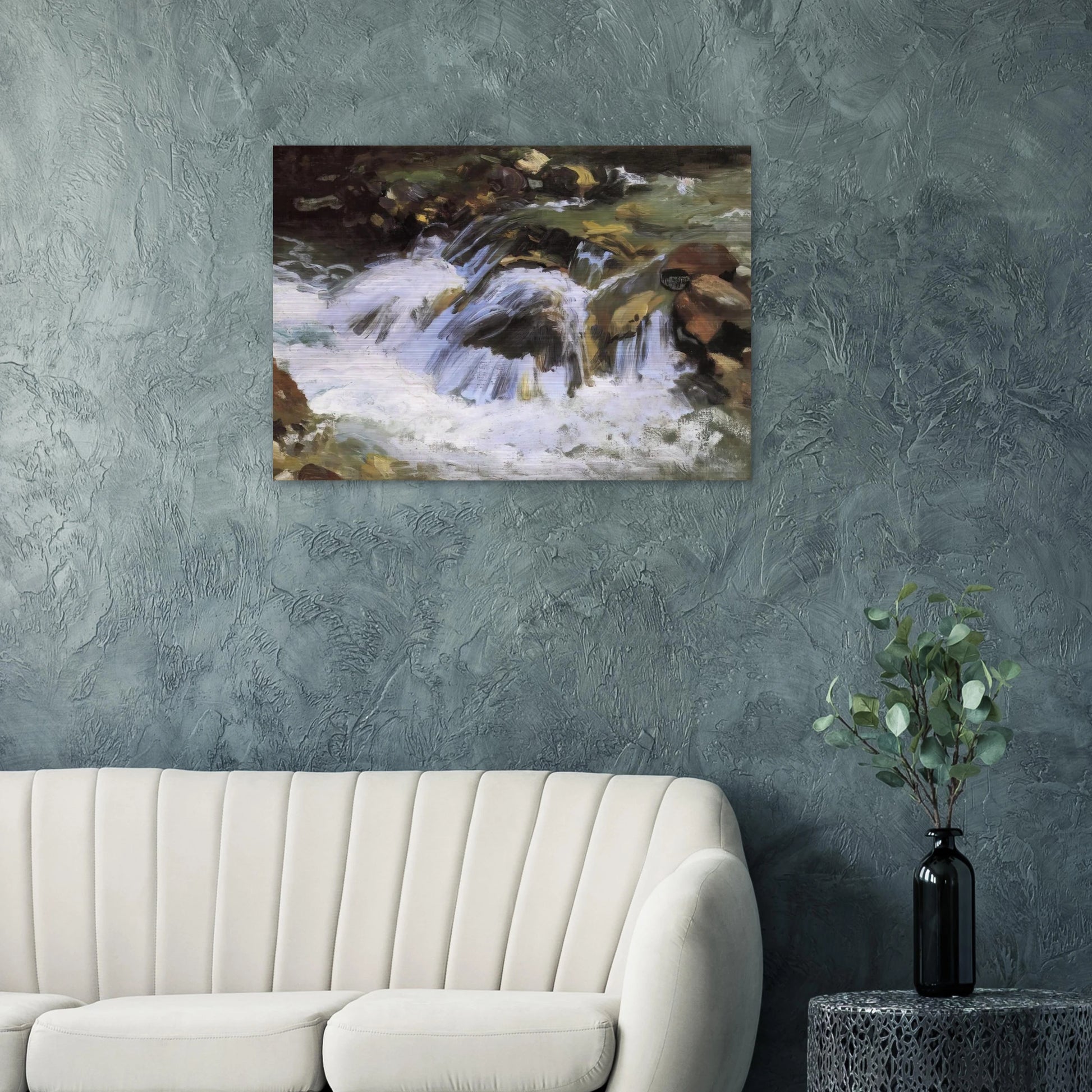 A Mountain Stream, Tyrol - John Singer Sargent Brushed Aluminum Print - 70x100 cm / 28x40 inches | John Singer Sargent Aluminum Print | John Singer Sargent Prints