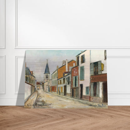 RUE JEAN DURAND ET LEGLISE STAINS SEINE SAINT DENIS 1940 - Maurice Utrillo Brushed Aluminum Print - 70x100 cm / 28x40 inches | Maurice Utrillo Aluminum Print | Maurice Utrillo Prints