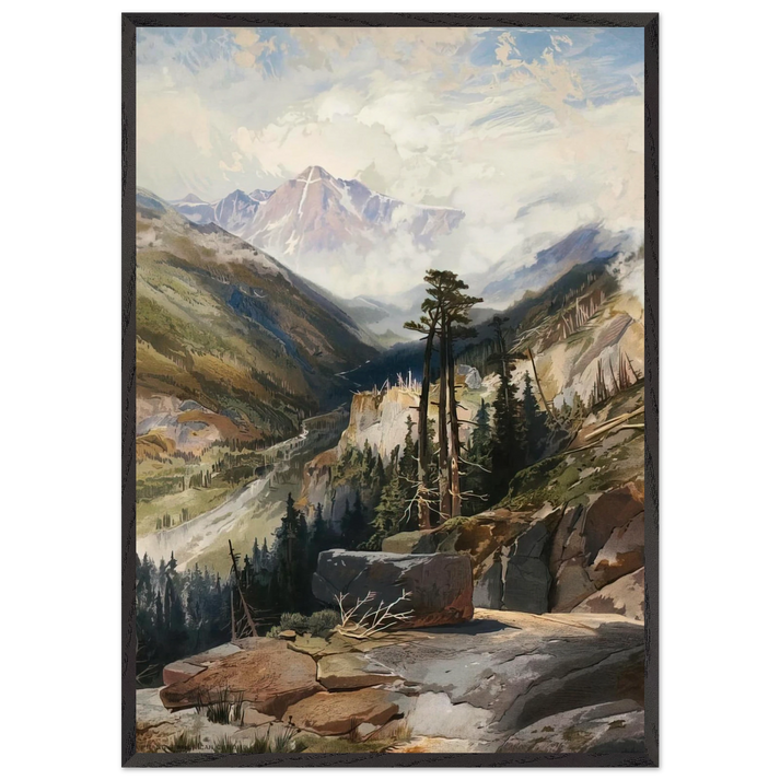 The Mountain of the Holy Cross Colorado - Thomas Moran 70x100 cm / 28x40 inches Framed Art Print – Black Wooden Frame