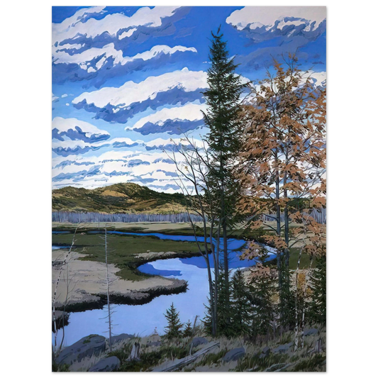 Neil Welliver - Shadow on Brigg's Meadow - 1981  75x100 cm / 30x40inches Fine Art Poster