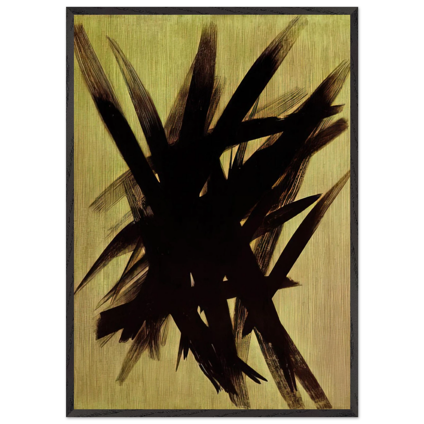 Untitled T1955-23 - 1955 - Hans Hartung 70x100 cm / 28x40 inches Framed Art Print – Black Wooden Frame