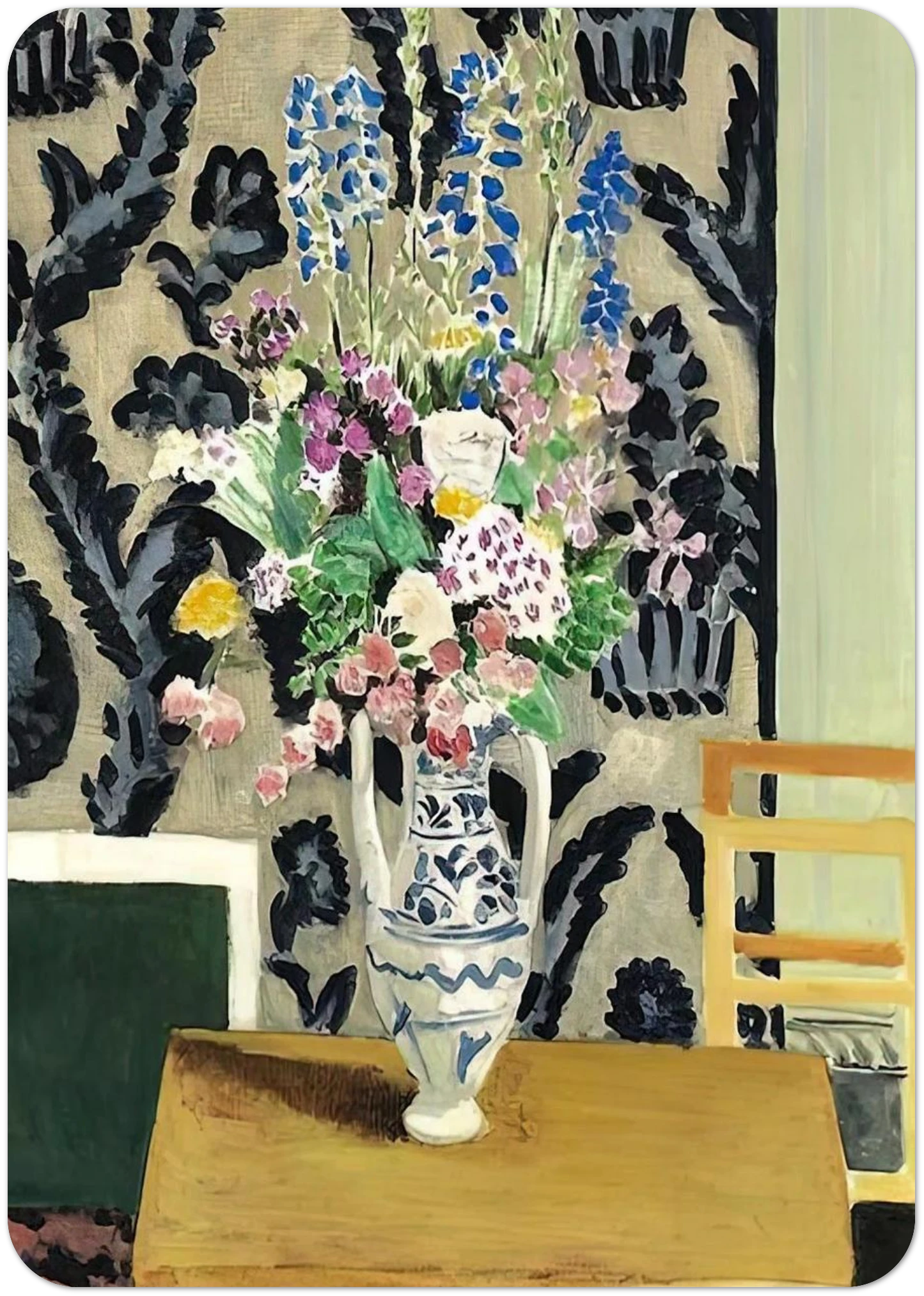 BOUQUET DE FLEURS POUR LE QUATORZE JUILLET 1919 By Henri Matisse Pack of 10 Post Cards | Henri Matisse Post Cards | A6 (10.5 x 14.8 cm) - 4.1 x 5.8 inches