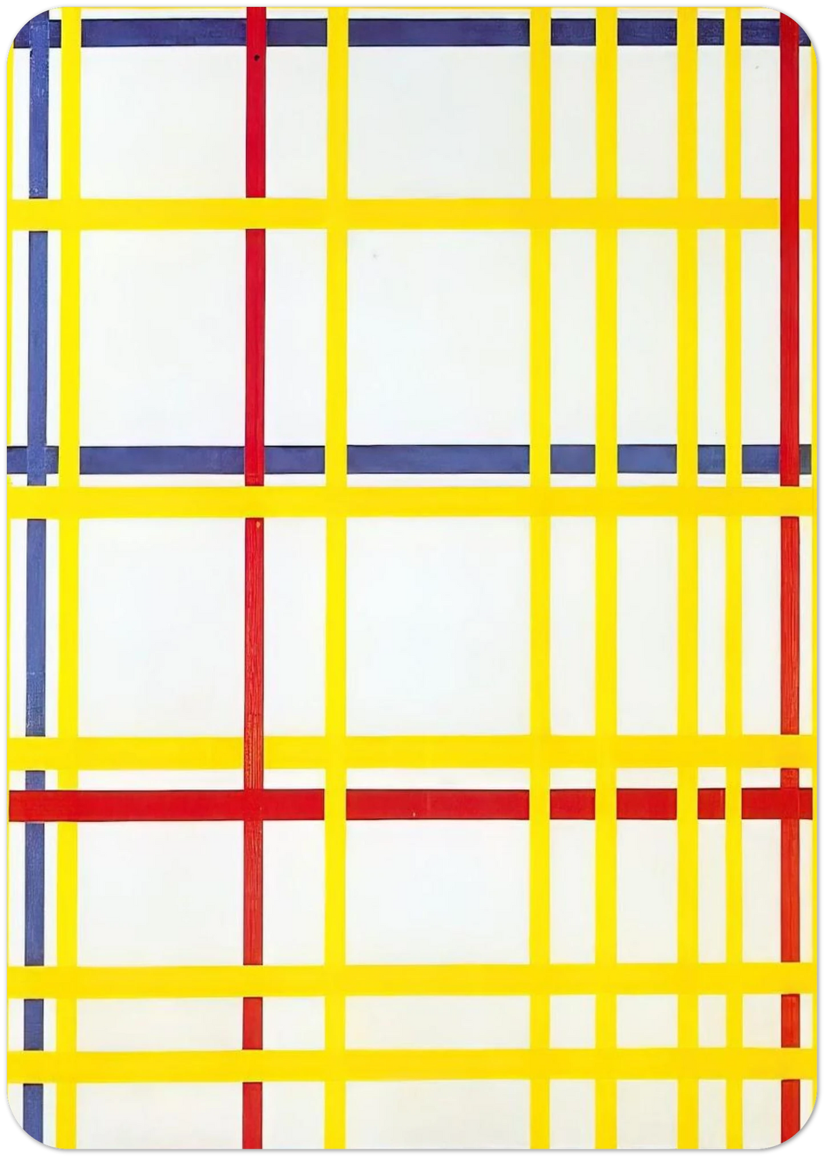 New York City I By Piet Mondrian Pack of 10 Post Cards | Piet Mondrian Post Cards | A6 (10.5 x 14.8 cm) - 4.1 x 5.8 inches