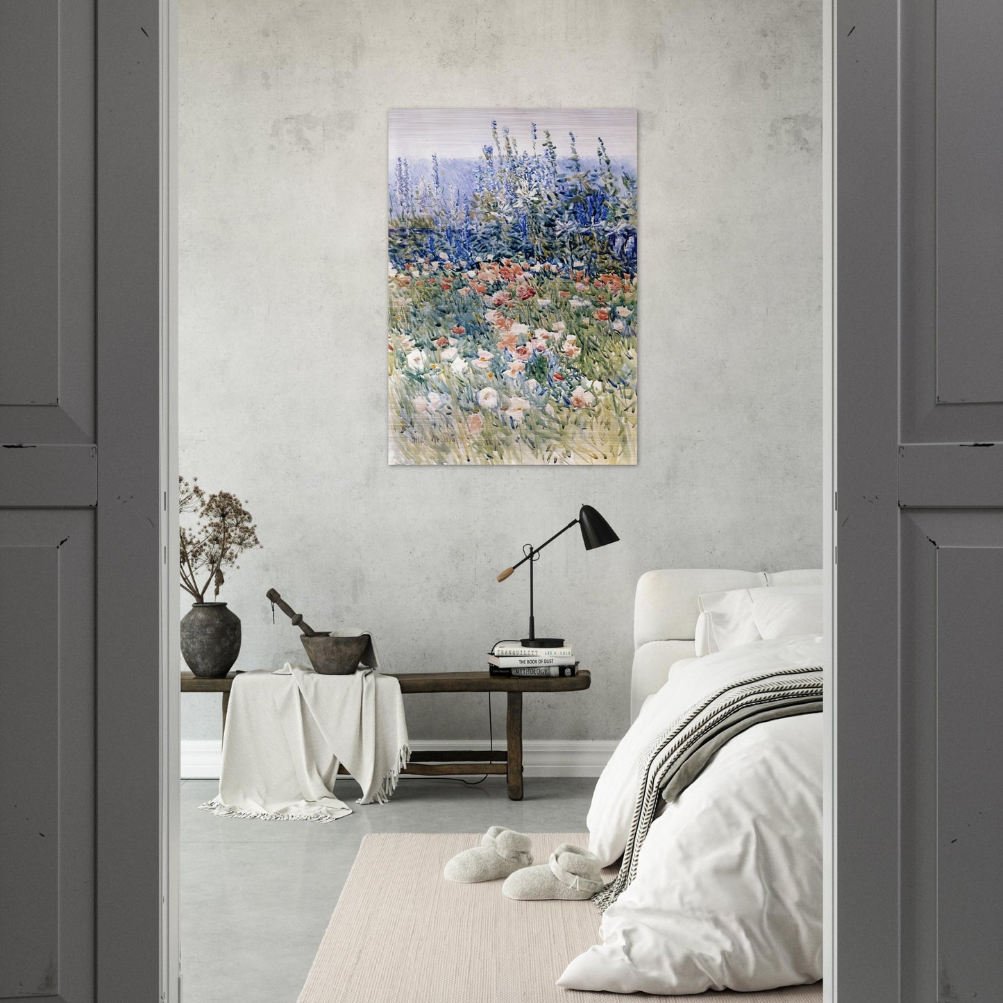Flower Garden, Isles of Shoals - Childe Hassam Brushed Aluminum Print - 70x100 cm / 28x40 inches | Childe Hassam Aluminum Print | Childe Hassam Prints