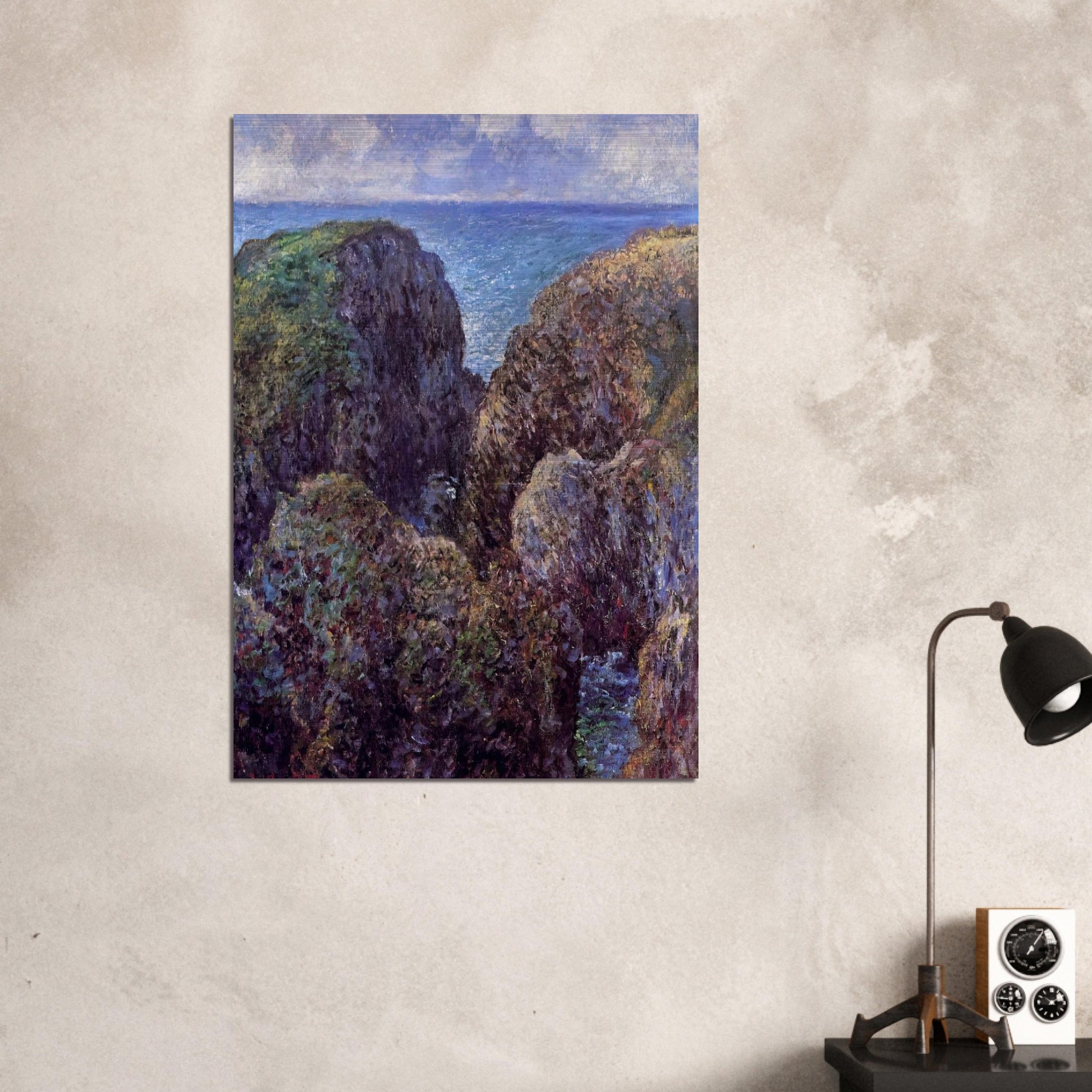 Group of Rocks at Port-Goulphar - claude monet Brushed Aluminum Print - 70x100 cm / 28x40 inches | claude monet Aluminum Print | claude monet Prints