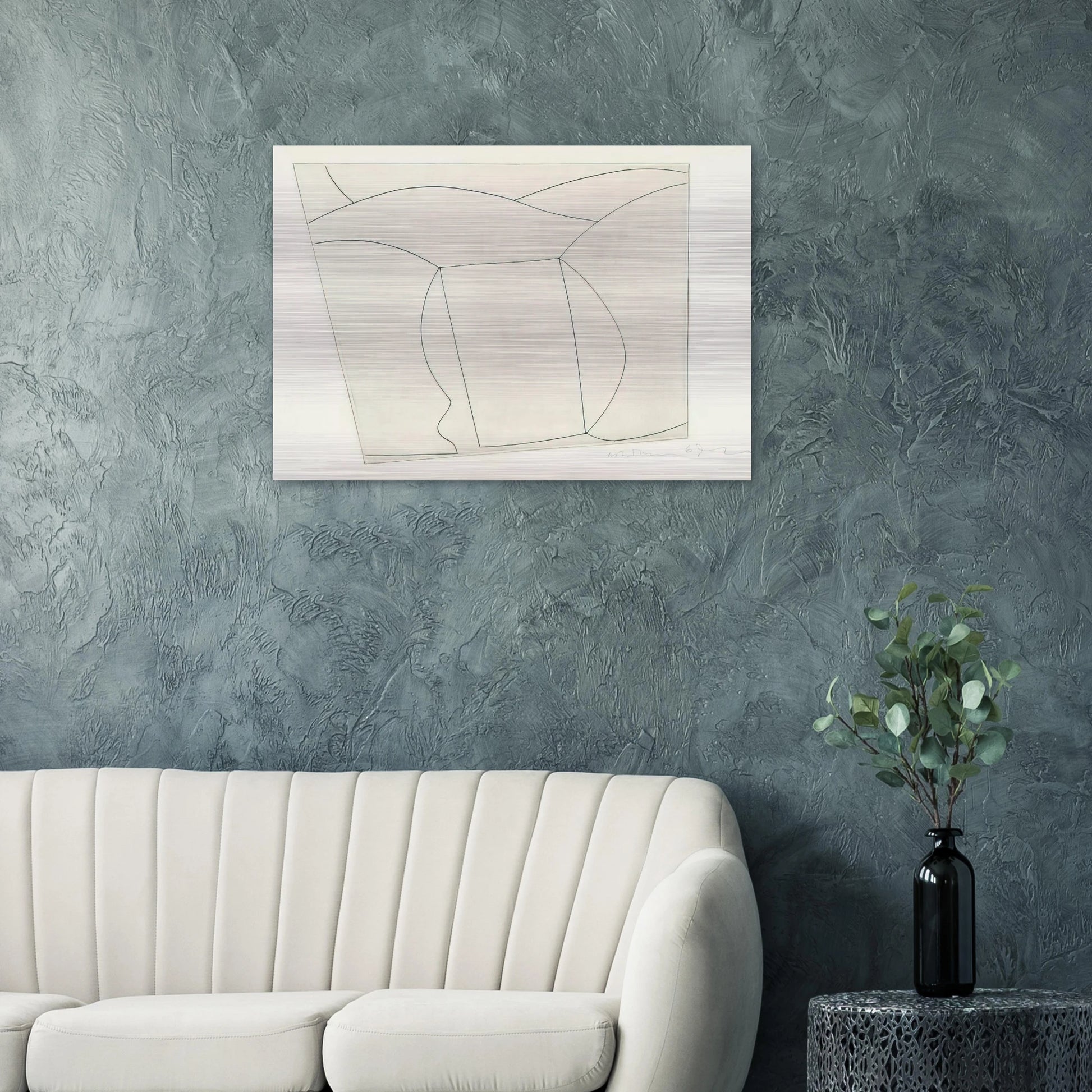 3 forms in a landscape - 1967 - Ben Nicholson Brushed Aluminum Print - 70x100 cm / 28x40 inches | Ben Nicholson Aluminum Print | Ben Nicholson Prints