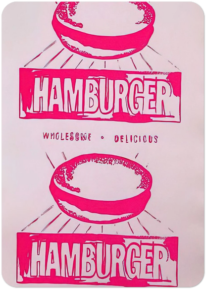 Double Hamburger By Andy Warhol Pack of 10 Post Cards | Andy Warhol Post Cards | A6 (10.5 x 14.8 cm) - 4.1 x 5.8 inches