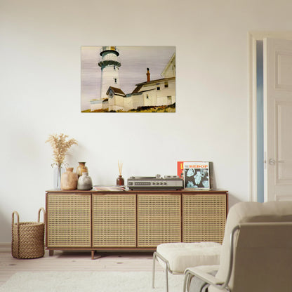 Light at Two lights - Edward Hopper Brushed Aluminum Print - 70x100 cm / 28x40 inches | Edward Hopper Aluminum Print | Edward Hopper Prints