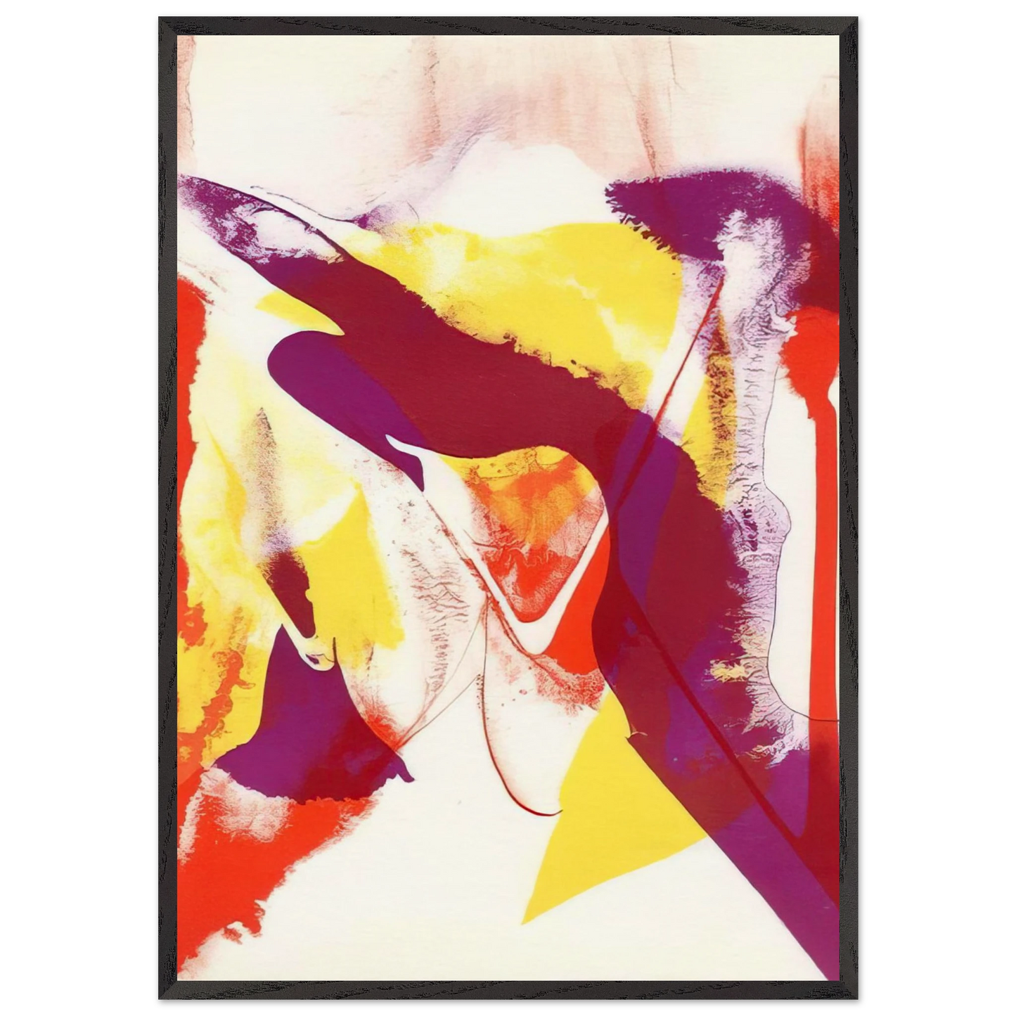 Redfern composition - Abstract Expressionism - Paul Jenkins 70x100 cm / 28x40 inches Framed Art Print – Black Wooden Frame