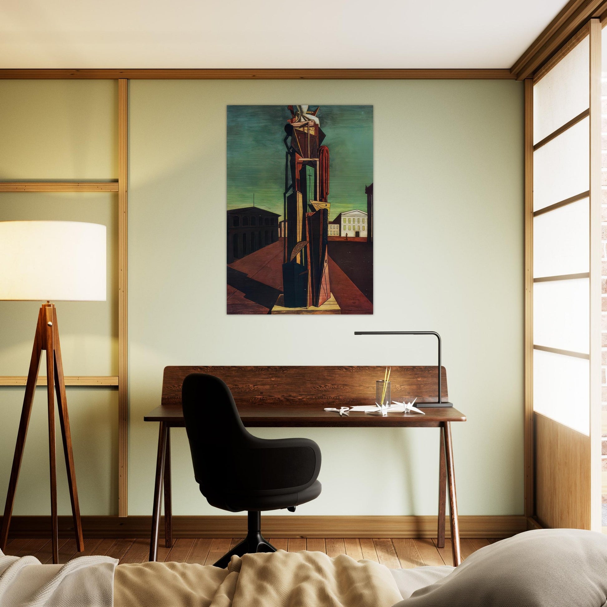 THE GREAT METAPHYSICIAN 1917 - Giorgio de Chirico Brushed Aluminum Print - 70x100 cm / 28x40 inches | Giorgio de Chirico Aluminum Print | Giorgio de Chirico Prints