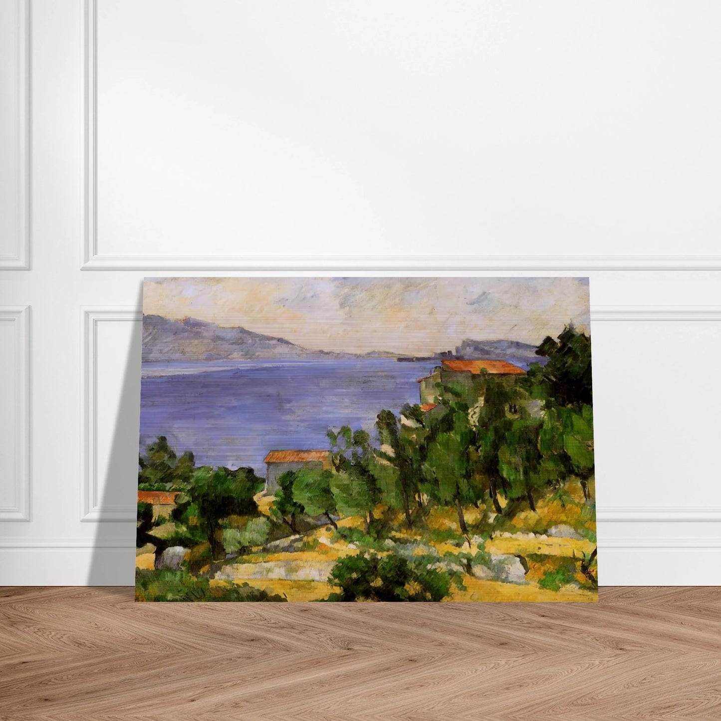The Bay of L'Estaque from the East - Paul Cézanne Brushed Aluminum Print - 70x100 cm / 28x40 inches | Paul Cézanne Aluminum Print | Paul Cézanne Prints