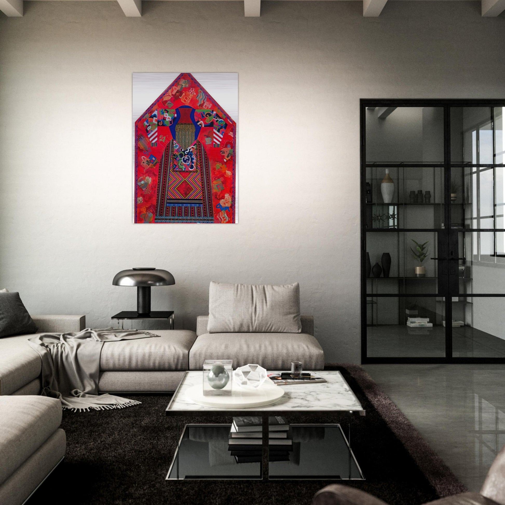 The Poet - Feminist Art, PD Pattern and Decoration - Miriam Schapiro Brushed Aluminum Print - 70x100 cm / 28x40 inches | Miriam Schapiro Aluminum Print | Miriam Schapiro Prints