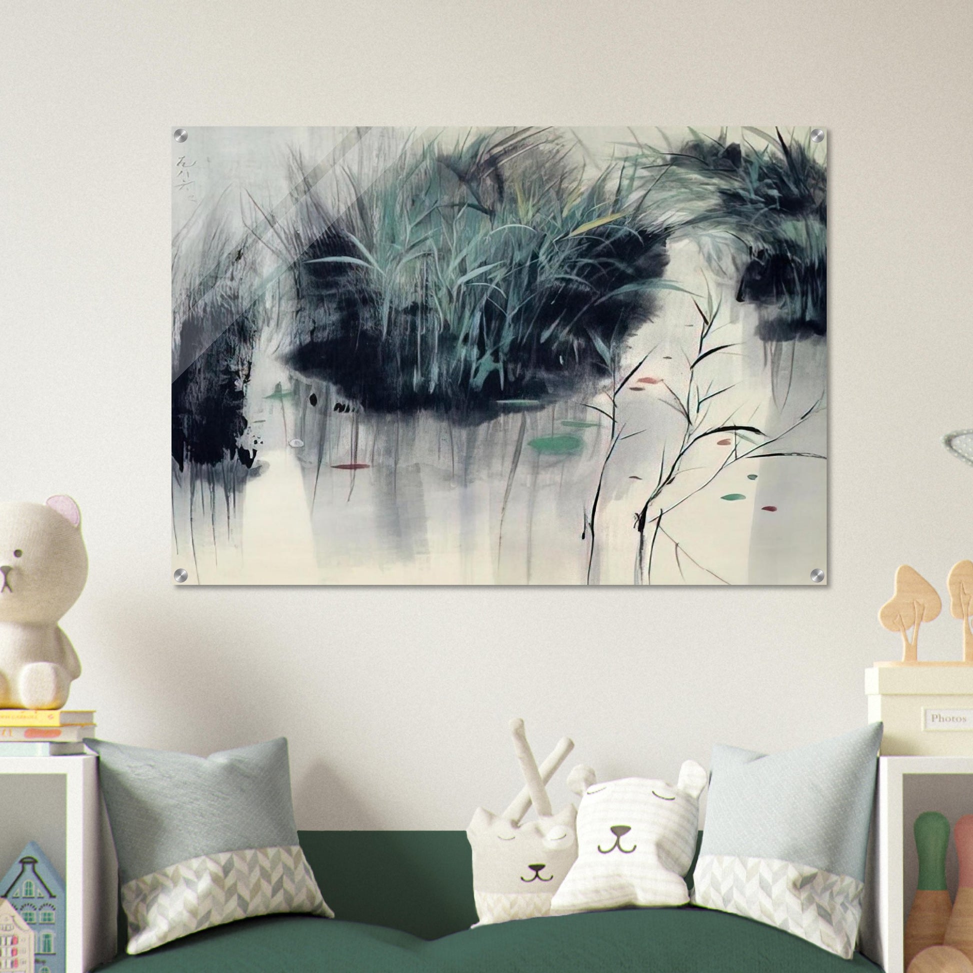 Untitled - Impressionism, Ink and wash painting - Wu Guanzhong Acrylic Print - 70x100 cm / 28x40″ inches