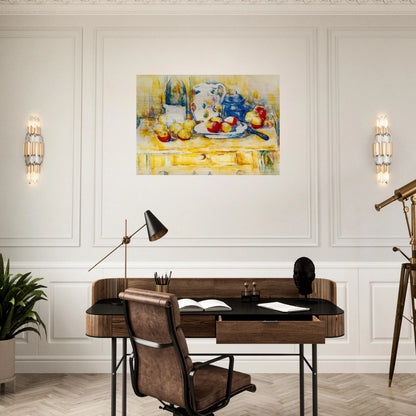 Still Life with Apples, a Bottle and a Milk Pot - Paul Cézanne Brushed Aluminum Print - 70x100 cm / 28x40 inches | Paul Cézanne Aluminum Print | Paul Cézanne Prints