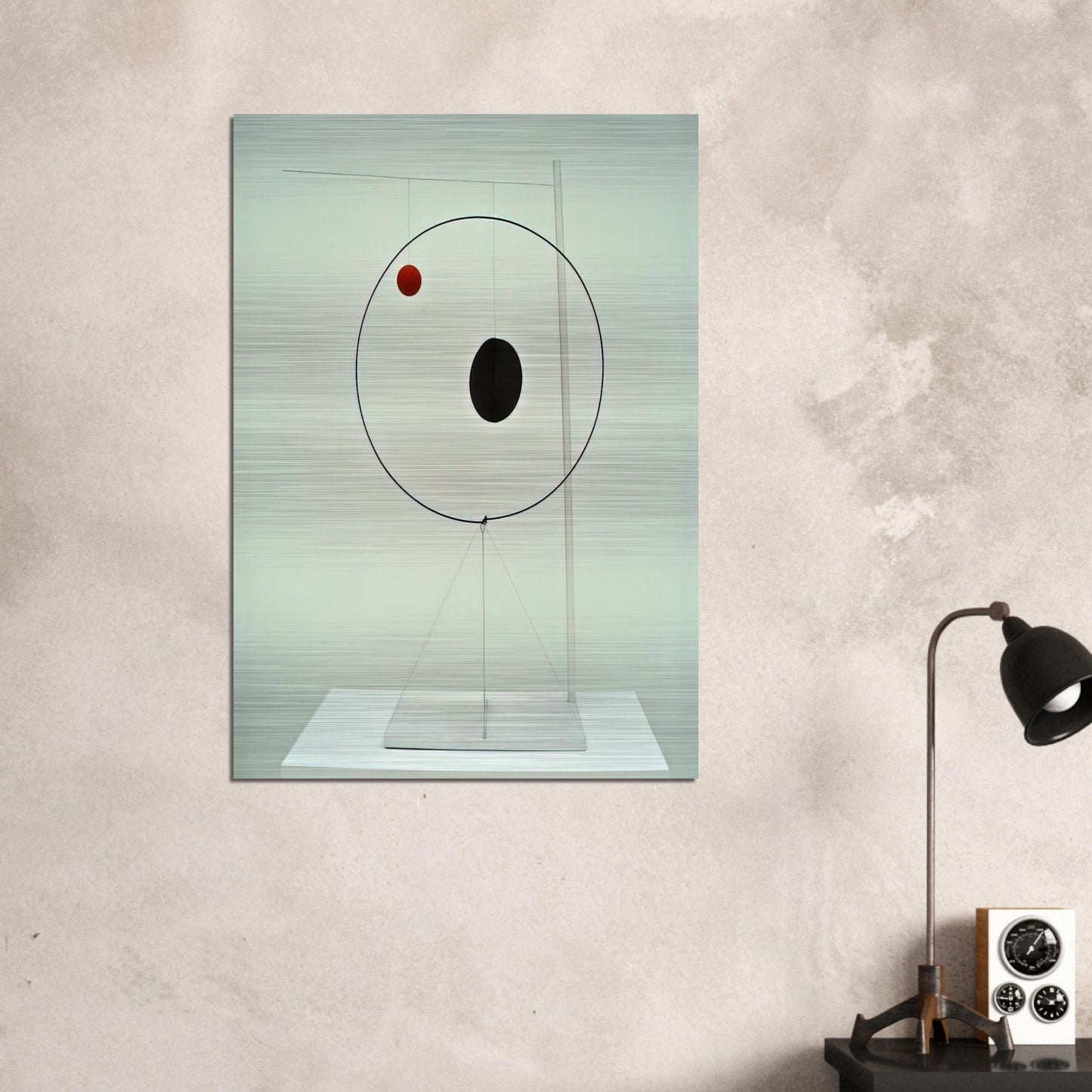 OBJECT WITH RED BALL 1931 - Alexander Calder Brushed Aluminum Print - 70x100 cm / 28x40 inches | Alexander Calder Aluminum Print | Alexander Calder Prints