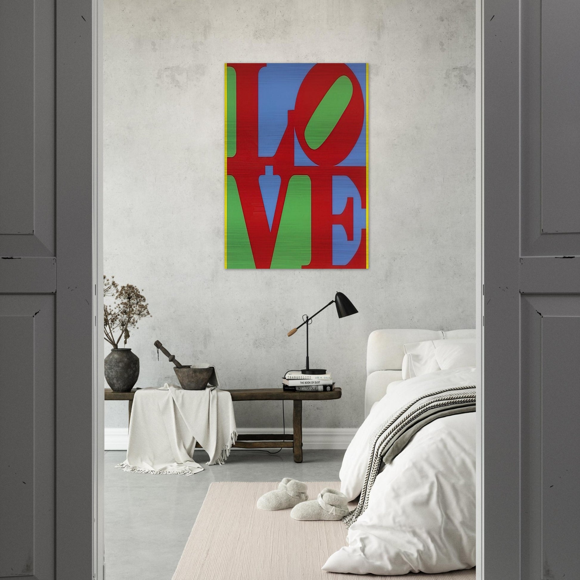 Heliotherapy Love - Robert Indiana Brushed Aluminum Print - 70x100 cm / 28x40 inches | Robert Indiana Aluminum Print | Robert Indiana Prints
