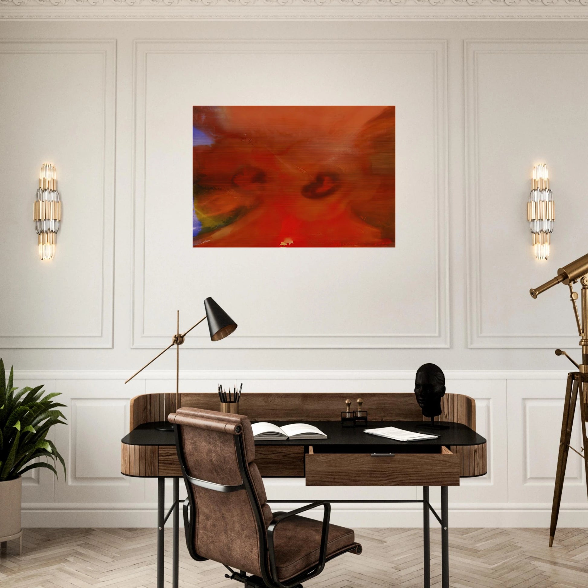 Red Petals - Sam Gilliam Brushed Aluminum Print - 70x100 cm / 28x40 inches | Sam Gilliam Aluminum Print | Sam Gilliam Prints